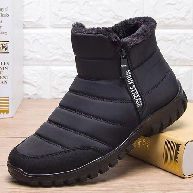 Men's Waterproof Warm Cotton Zipper Snow Ankle Boots  ( HOT SALE !!!-60% OFF For a Limited Time )